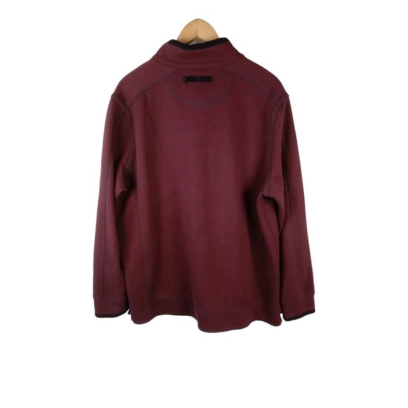 Carbon2Cobalt Henley Sweatshirt L Tall Velour Collar Tunic 2 Button Heavyweight - Picture 2 of 3